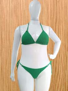 Women Bikini Sets - Màu xanh lá cây đậm - Xem 2