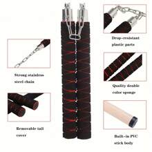 1pc Sponge Nunchuck For Beginner's Practice, Taekwondo Gym Training Stick - Red - View 1