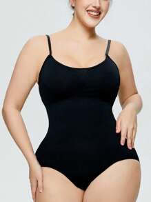 1 Stück Formende Jumpsuit für Frauen, Sexy Jumpsuit, Kleiderfutter, Taille- und Bauchkontrolle, Trägerstil, enge Jumpsuit, Schwarz