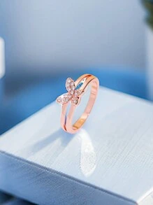 1pc Exquisite & Gorgeous Butterfly Design White Ring Suitable For Women, Valentine's Day Gift And Daily Wear - Butterfly - View 4