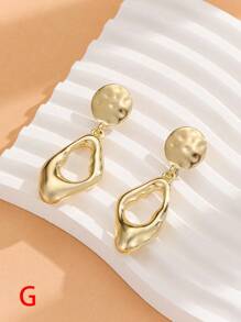 1 对多种款式可选个性化心形、水滴形、花朵形、太阳形、竹结形耳环适合女性日常佩戴 - 彩色 - 查看 18