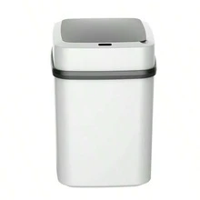 1pc White Intelligent Induction Plastic Kitchen & Bathroom Trash Bin Made Of Abs Material - White - View 5