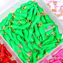 10 件裝彩色辣椒形鋅合金 Diy 珠寶吊墜 - 小辣椒 - 查看 14