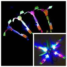 4 件閃光劍彈射器,夜光火箭,4 劍帶 4 個彈射器 - 有趣且安全的兒童彈弓玩具,適合派對、生日和節日 - 彩色 - 查看 8