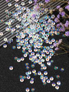 2mm-6mm圓形扁平後面無凸起樹脂鑽石透明糖果ab顏色閃閃發光閃石diy指甲藝術寶石綴咔指甲貼紙黏在dmc珠寶上,適合衣服,袋子,鞋子,杯子,瓶子,保溫杯,手機,化妝品diy配件 - 白色 - 查看 4