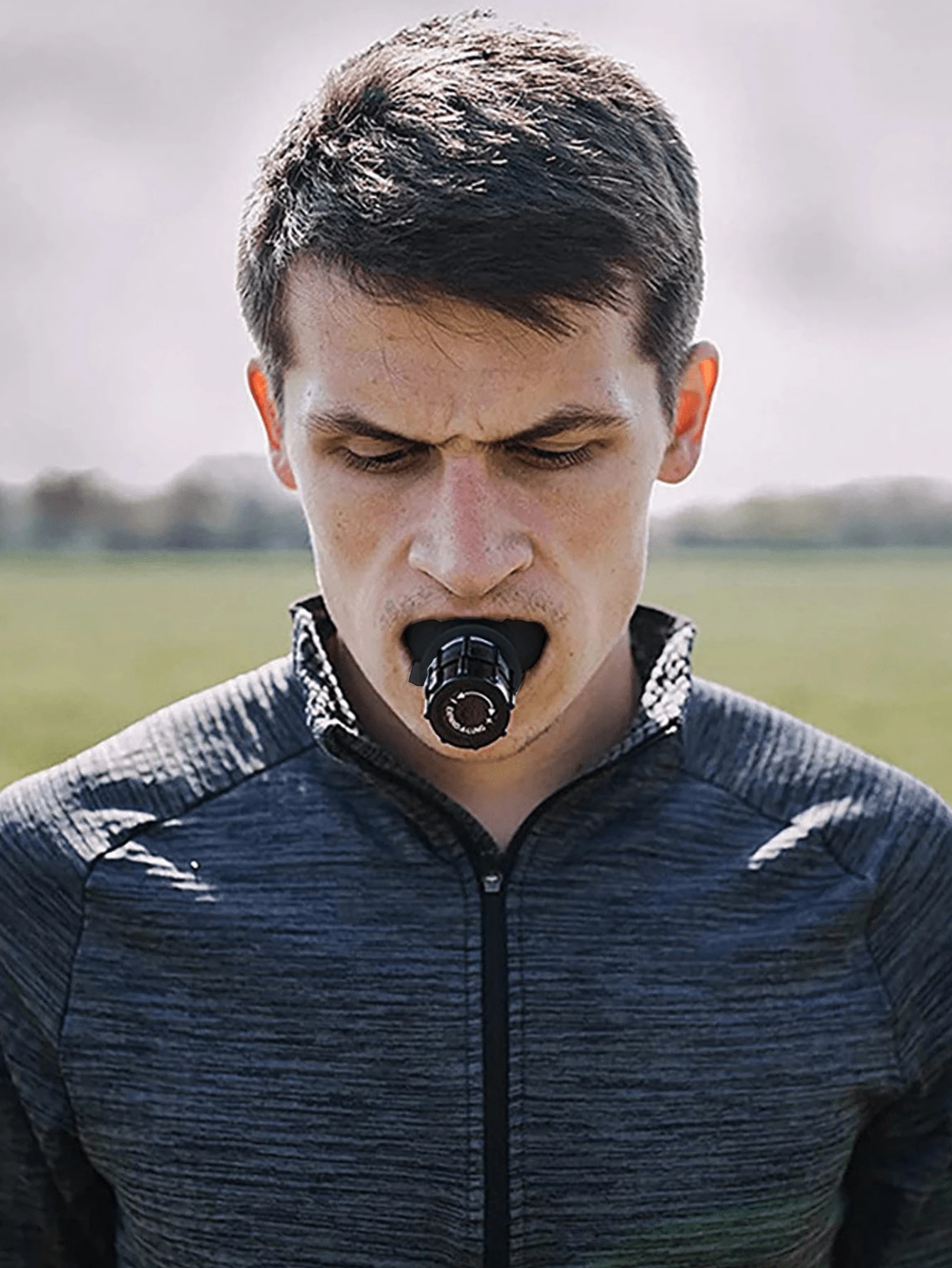 1入黑色矽膠可調節肺部運動訓練器,健身阻力訓練器材 - 黑色 - 查看 1