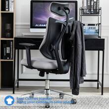 DYHOME Office Chair Ergonomic With Coat Hanger, Double Backrest, Mesh Office Chair With Adjustable Headrest, 3D Adjustable Armrest And Lumbar Support (Grey) - 灰色 - 查看 3