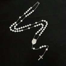 1pc 6mm Cross Necklace, Exquisite Gift, Women Sweater Chain - Pearl Necklace - View 11