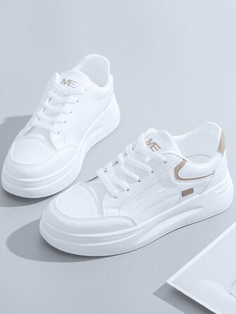 Zapatos Deportivos Casuales Y Elegantes Para Mujer Color Blanco