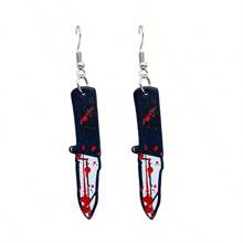 Yanxyad Halloween Horror Acrylic Dangle Earrings Sharp Knife Shape Drop Earrings Gothic Punk Style Accessories For Girls Women - Multicolor - View 9