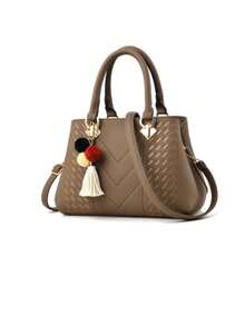 European And American Vintage Fashionable Atmosphere Shoulder Crossbody Bag Lady Handbag - Khaki - View 5