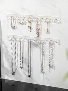 1 件鏡櫃項鍊收納架珠寶展示壁掛架適用於戒指、手鍊、壓克力掛鉤衣架架珠寶架 - 無色 - 查看 2