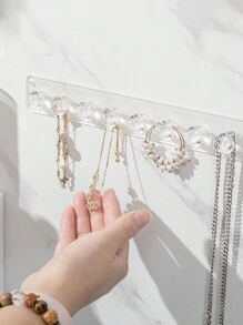 1 件鏡櫃項鍊收納架珠寶展示壁掛架適用於戒指、手鍊、壓克力掛鉤衣架架珠寶架 - 無色 - 查看 5