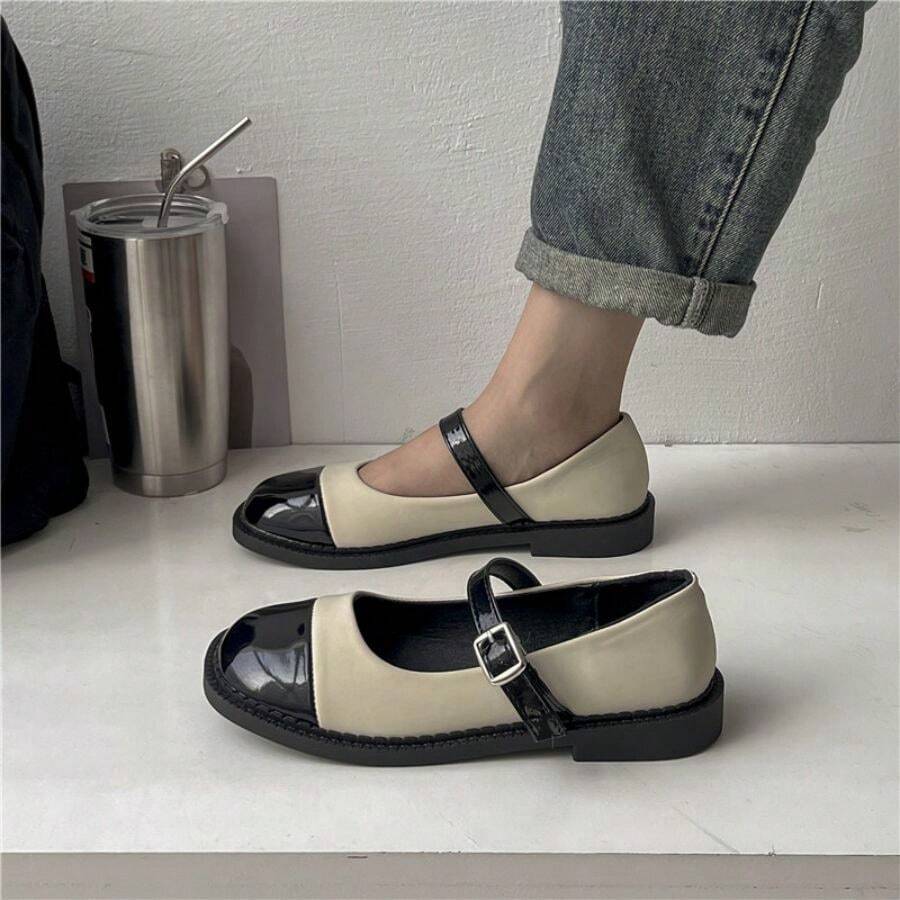 女式休閒小皮鞋 - 黑色 - 查看 1