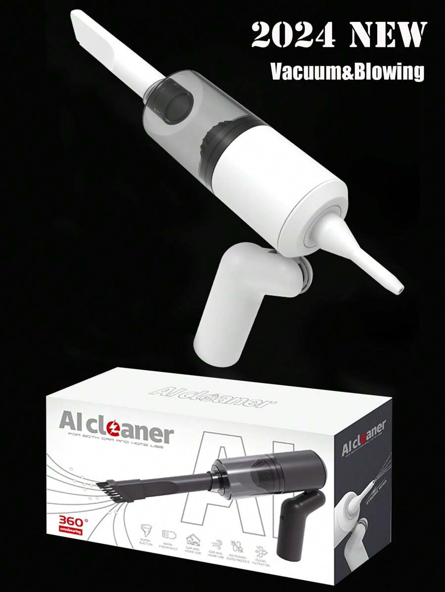 手提式手持吸塵器和吹塵器二合一,適合家庭和汽車使用 - 白色 - 查看 1