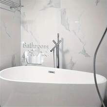 1套衛浴牆壁亞克力鏡子裝飾,3d鏡面壁貼,自粘diy美麗藝術詞語裝飾,適用於家庭臥室、房間裝飾 - 銀色 - 查看 1