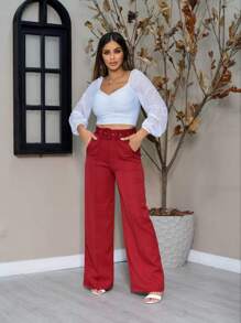 Women Pants - Red - View 4