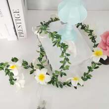 1入組59英寸10 Led弦燈,夏威夷泡沫人工玉蘭花花朵電池驅動的仙女星空燈,適用於婚禮沙灘派對