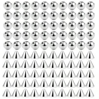 100pcs 16G 3mm Replacement Spare BALLS  SPIKES Labret Barbell Bar Piercing Attachments 16g DIY Stainless Steel Body Jewelry