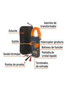Multímetro para mantenimiento industrial con gancho truper mut-202 10404 - Naranja - Ver 2
