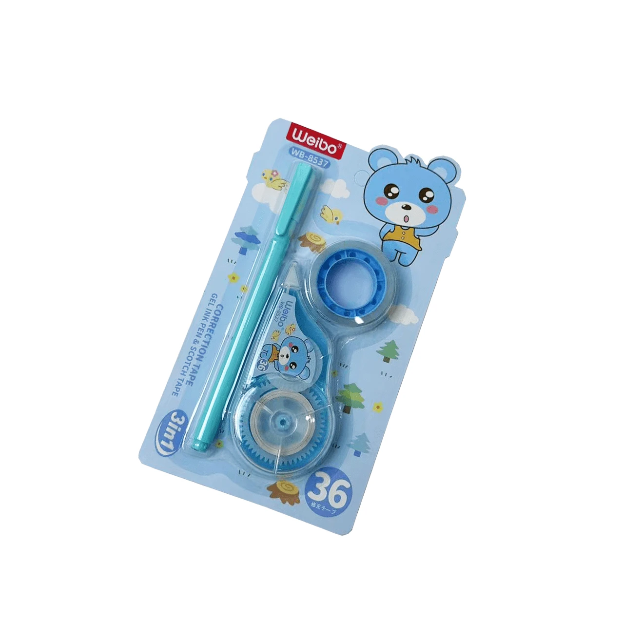 1pc Correction Tape Pen Set With Cute Bear Design, Creative Correction Tape For Students - Multicolor - View 1