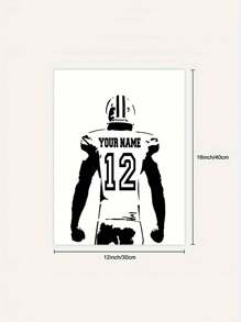 1張定制足球海報,定制足球帆布壁畫,定制名字和號碼球員球衣牆飾,足球禮物適合父親、丈夫、兒子,臥室客廳牆壁裝飾理想禮物,無框 - 彩色 - 查看 5