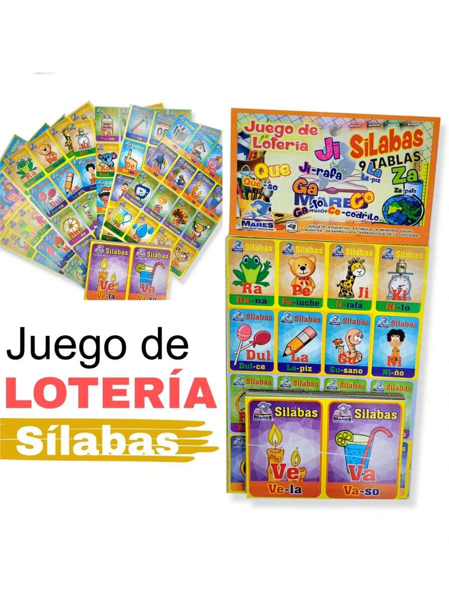 Lotería didáctica enseñanza 1 pieza modelo a elegir - Rojo - Ver 1