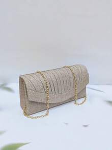 全新甜美風格可愛休閒小包肩帶肩帶斜背鏈條適合晚宴聚會 - 金色 - 查看 3