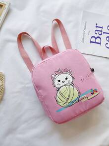 Mochila Infantil Con Patrón De Dibujos Animados De Gato - Rosa - Ver 7
