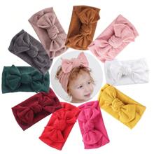 European And American Style Knitted Bowknot Solid Color Headband For Kids, Winter - Red - View 1