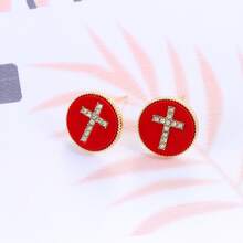 1pair Decor Women's Stud Earrings - White - View 2
