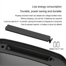 1pc White Intelligent Induction Plastic Kitchen & Bathroom Trash Bin Made Of Abs Material - White - View 8