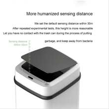 1pc White Intelligent Induction Plastic Kitchen & Bathroom Trash Bin Made Of Abs Material - White - View 9
