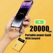 El Banco de energía 20000mah carga rápidamente el Mini Banco de energía móvil tipo contenedor de gran capacidad para iPhone 13 14 - Blanco - Ver 3