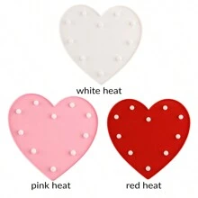 1 件 S/m 愛心造型裝飾小夜燈情人節桌面夜光送朋友禮物氛圍淺粉色白色紅色 - 黃色 - 查看 7