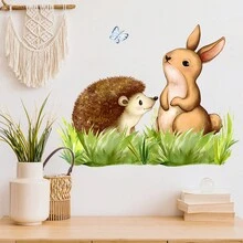 BRUP Cartoon Cute Hedgehog Rabbit Animal Wall Stickers Removable For Bedroom Living Room Nursery  Decoration Wall Decals - Multicolor - View 4