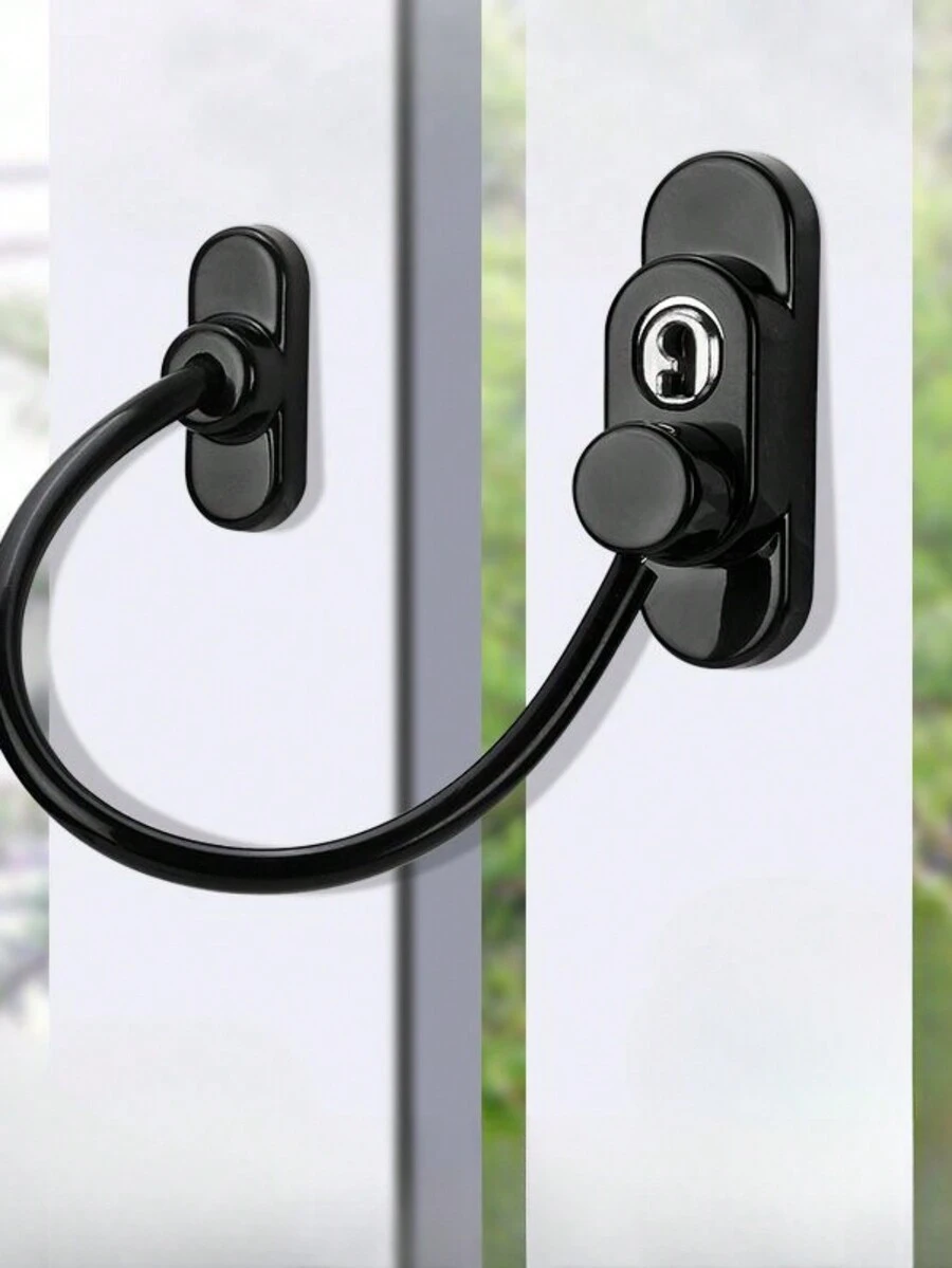 窗戶鎖安全鎖高層防墜推拉限位器窗戶鎖向外防盜扣 - 黑色 - 查看 1