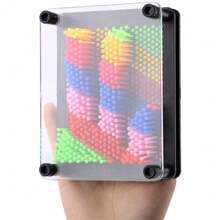 1pc Random Color 3D Needle Art Board, Colorful Plastic 3D Needle Sculpture, Suitable For Painting Handprints Or Facial Contour Art Decoration (Black Small Size) - Multicolor - View 3