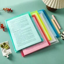 5 件裝透明塑膠防水文件袋,繩扣,三維設計,大容量,加厚 A4 檔案袋,適用於辦公室、試卷、文具、文件、人力資源合約、財務、收據收據存儲 - 彩色 - 查看 1