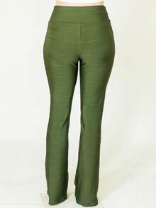 Calça Flare Bandagem Boca De Sino - Cores - Verde Militar - Visão 3