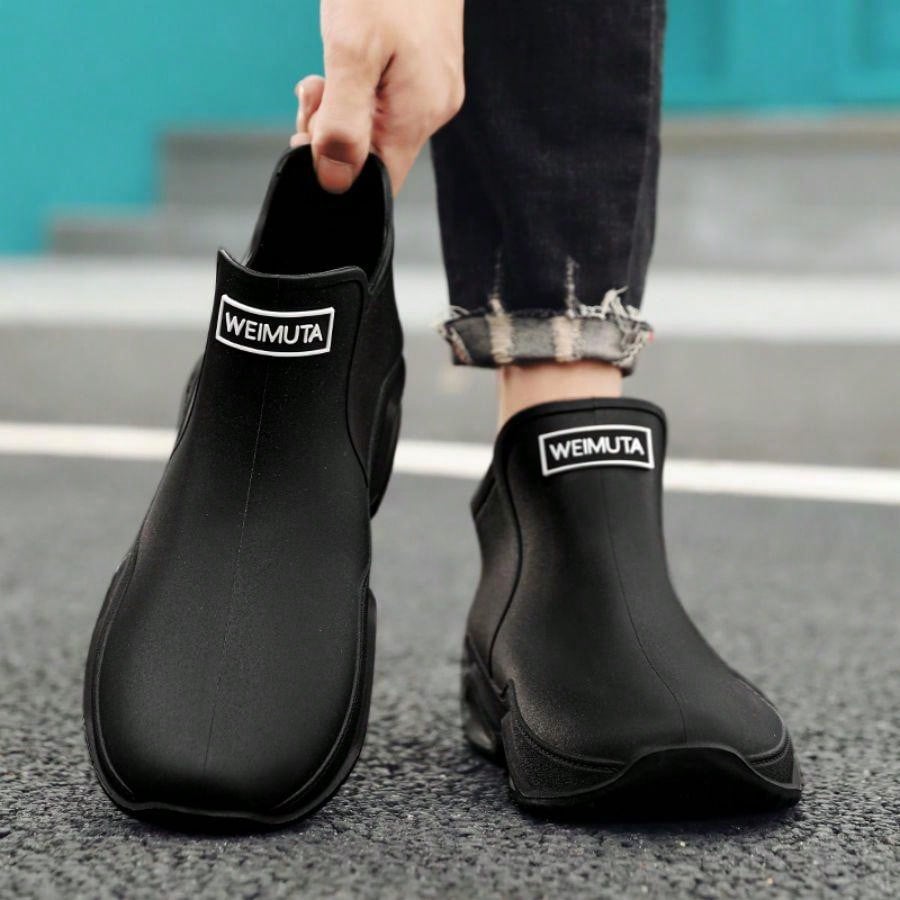 Men's Waterproof Fishing Shoes, Rain Shoes In Black SHEIN USA