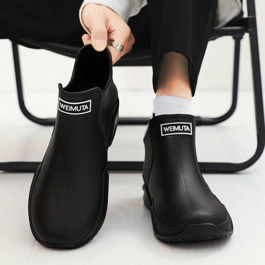 Men's Waterproof Fishing Shoes, Rain Shoes In Black SHEIN USA
