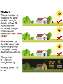1pc 7m/12m/22m/32m Solar Powered White/Warmer/Colorful Led Copper Wire String Light, 8 Modes Waterproof Outdoor Decorative Light For Garden Yard Tree Holiday Party Wedding - White - View 9