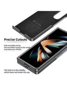 Puloka 1pc Pu Leather Flip Wallet Stand Phone Case Compatible With Galaxy Z Fold 5/Z Fold 4/Z Fold 3 - Brown - View 5