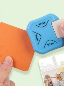 1只三合一角落修剪工具,用於紙張,照片和卡紙,具有圓角和直角邊緣 - 藍色 - 查看 1