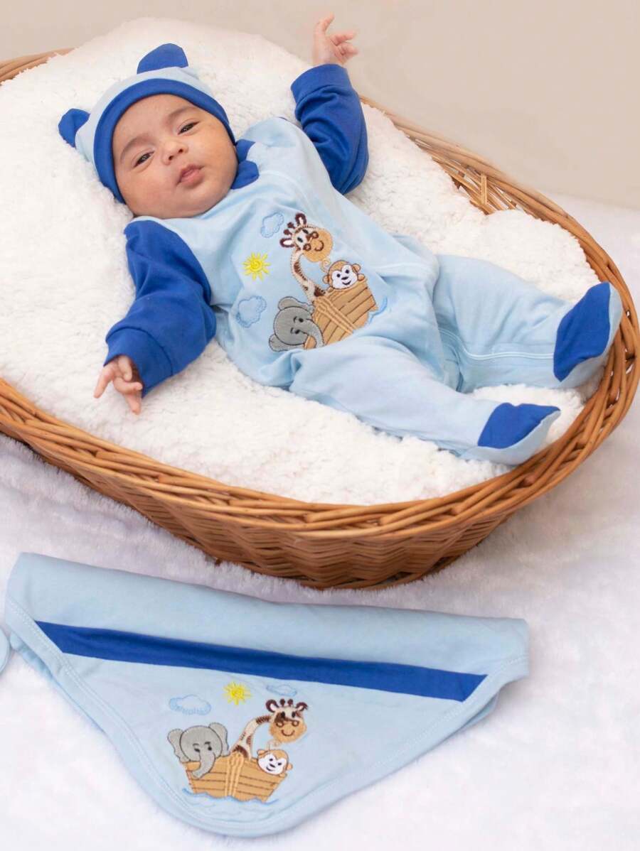 Baby Boys Jumpsuits - Màu xanh nhạt - Xem 1