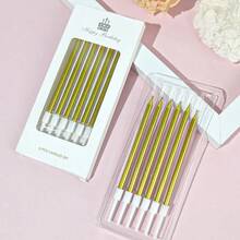 6 cái Đầy màu sắc Nến Đối với Trang trí sinh nhật , Tắm em bé Trang trí bánh kem , Tiết lộ giới tính Trang trí bánh kem , Lễ cưới , Giáng sinh Và Buổi tiệc Bần cùng - Nhiều màu - Xem 5