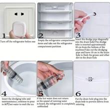 5 Pcs Refrigerator Drain Hole Cleaner Set, Unclog & Keep Your Fridge Clean - White - View 10
