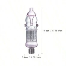 禮盒裝32mm環形樹枝濾波玻璃煙斗,彩色防漏水氣泡濾管附帶510陶瓷指甲盤菸灰缸 - 杏色 - 查看 2