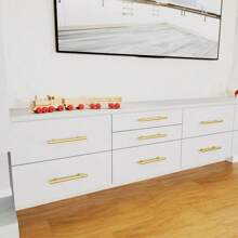 50-500mm金色不銹鋼廚房門櫥t型拉手扣把柜把手家具櫥櫃抽屜手柄 - Gold - 查看 6